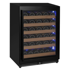 Allavino - Reserva Series 51 Bottle Single Zone Built-In Luxury Wine Refrigerator with Black Door