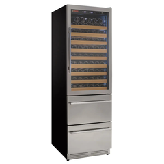 Allavino - 108 Bottle Stainless Steel Wine Refrigerator with Two Refrigerated Drawers
