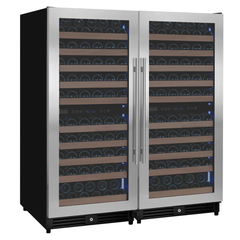 Allavino - 238 Bottle 55" Tall Four Zone Side-by-Side Stainless Steel Wine Refrigerator