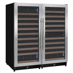 Allavino - 238 Bottle 55" Tall Four Zone Side-by-Side Stainless Steel Wine Refrigerator