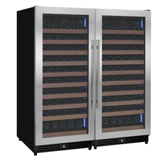 Allavino - 238 Bottle 55" Tall Four Zone Side-by-Side Stainless Steel Wine Refrigerator