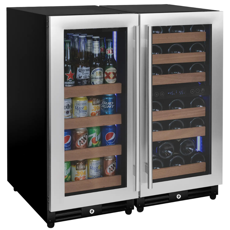 Allavino - Reserva Series Side-by-Side Wine Refrigerator/Beverage Center with Stainless Steel Doors