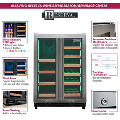Allavino - Reserva Series 24" Wide Two Door Stainless Steel Wine Refrigerator/Beverage Center