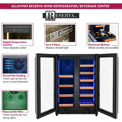 Allavino - Reserva Series 24" Wide Two Door Stainless Steel Wine Refrigerator/Beverage Center