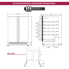 Allavino - Reserva Series 24" Wide Two Door Stainless Steel Wine Refrigerator/Beverage Center