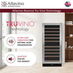Allavino - 119 Bottle 55" Tall Dual Zone Stainless Steel Wine Refrigerator