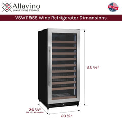 Allavino - Reserva 119 Bottle 55" Tall Single Zone Stainless Steel Wine Refrigerator