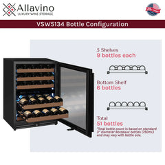 Allavino - Reserva Series 51 Bottle Dual Zone Built-In Luxury Wine Refrigerator