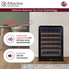 Allavino - Reserva Series 51 Bottle Single Zone Built-In Luxury Wine Refrigerator with Black Door
