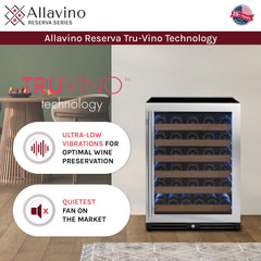 Allavino - Reserva Series 51 Bottle Single Zone Built-In Luxury Wine Refrigerator with Stainless Steel Door
