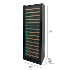 Allavino - Reserva Series 67 Bottle 71" Tall Dual Zone Black Shallow Wine Refrigerator with Wood Front Shelves