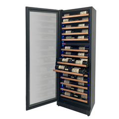 Allavino - Reserva Series 67 Bottle 71" Tall Dual Zone Black Shallow Wine Refrigerator with Wood Front Shelves