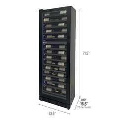 Allavino - Reserva Series 67 Bottle 71" Tall Single Zone Left Hinge Black Shallow Wine Cooler Refrigerator Console