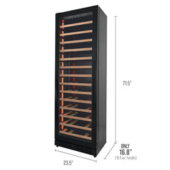 Allavino - Reserva Series 67 Bottle 71" Tall Single Zone Black Shallow Wine Refrigerator with Wood Front Shelves