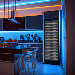 Allavino - Reserva Series 67 Bottle 71" Tall Single Zone Black Shallow Wine Refrigerator with Wood Front Shelves