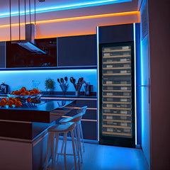 Allavino - Reserva Series 67 Bottle 71" Tall Dual Zone Black Shallow Wine Refrigerator with Wood Front Shelves