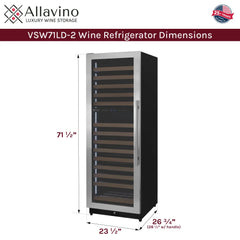 Allavino - Reserva Series 172 Bottle Dual Zone Built-In Wine Refrigerator with Stainless Steel Door