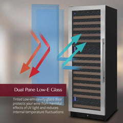 Allavino - Reserva Series 172 Bottle Dual Zone Built-In Wine Refrigerator with Stainless Steel Door