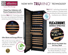 Allavino - 24" Wide FlexCount II Tru-Vino 172 Bottle Dual Zone Black Wine Refrigerator