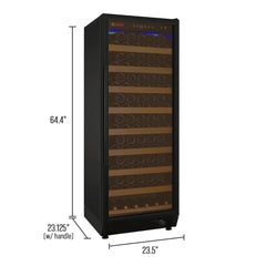 Allavino - Vite Series 99 Bottle Single Zone Freestanding Wine Cooler Refrigerator with Black Door - Right Hinge