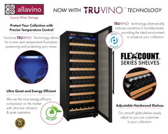 Allavino - Vite Series 99 Bottle Single Zone Freestanding Wine Cooler Refrigerator with Black Door - Right Hinge