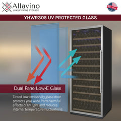 Allavino - Vite Series 305 Bottle Single Zone Freestanding Large Capacity Wine Refrigerator