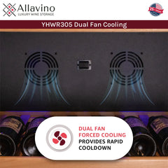 Allavino - Vite Series 305 Bottle Single Zone Freestanding Large Capacity Wine Refrigerator