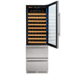 Allavino - 108 Bottle Stainless Steel Wine Refrigerator with Two Refrigerated Drawers