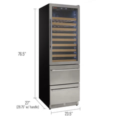Allavino - 108 Bottle Stainless Steel Wine Refrigerator with Two Refrigerated Drawers