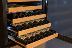 Allavino - 108 Bottle Stainless Steel Wine Refrigerator with Two Refrigerated Drawers
