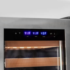 Allavino - 100 Bottle Stainless Steel French Doors Dual Zone Wine Refrigerator with Two Refrigerated Drawers