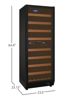 Allavino - 24" Wide Vite II Tru-Vino 99 Bottle Dual Zone Black Right Hinge Wine Refrigerator