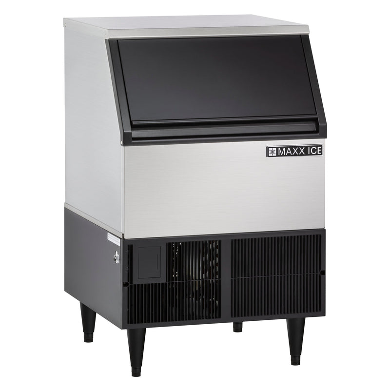 Maxx Ice - MIM250, Maxx Ice Self-Contained Ice Machine, 260 lbs, Full Dice Ice Cubes, with 75 lb Built-in Ice Storage Bin, in Stainless Steel with Black Trim
