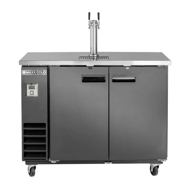 Maxx Cold - MXBD48-1BHC Single Tower, 2 Tap Beer Dispenser, 47.5