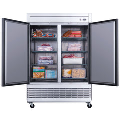 Chef AAA - T55F Commercial 55" Reach-In Freezer Solid 2 Door 40 cu.ft.