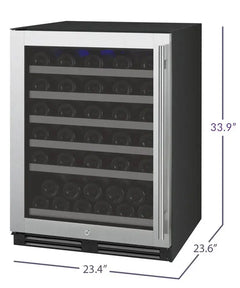 Allavino - FlexCount Series 56 Bottle Single Zone Undercounter Wine Refrigerator with Stainless Steel Door
