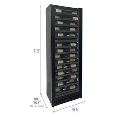 Allavino - Reserva Series 67 Bottle 71" Tall Dual Zone Right Hinge Black Shallow Wine Cooler Refrigerator