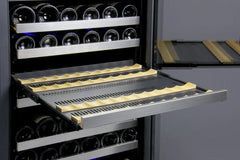 Allavino - 24" Wide FlexCount II Tru-Vino 128 Bottle Single Zone Stainless Steel Left Hinge Wine Refrigerator