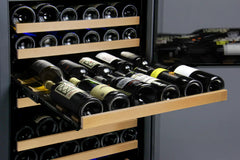 Allavino - 24" Wide FlexCount II Tru-Vino 172 Bottle Dual Zone Black Wine Refrigerator