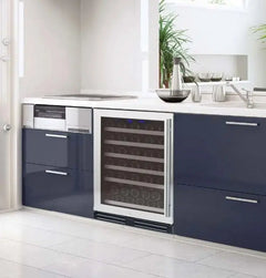 Allavino - FlexCount Series 56 Bottle Single Zone Undercounter Wine Refrigerator with Stainless Steel Door